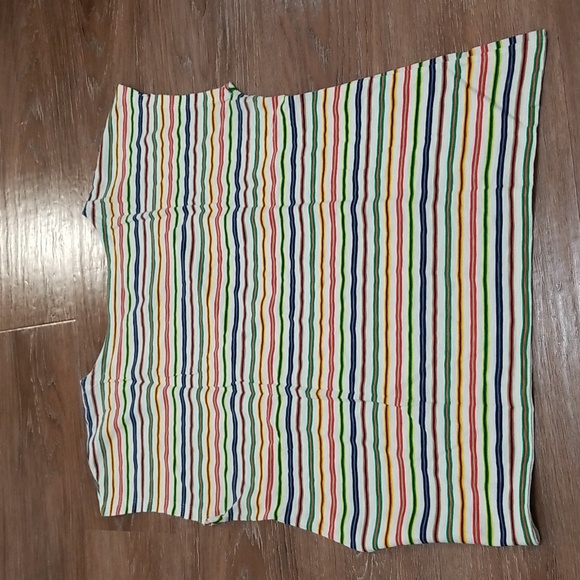 (L) Talbots Cotton Rainbow Striped Top Coastal Vacation Resort Travel Festival - Picture 5 of 5